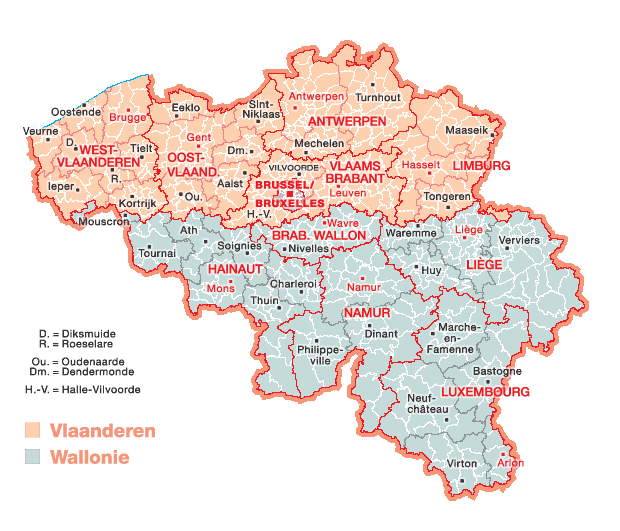 Wallonische/Fl�mische Regionen in Belgien