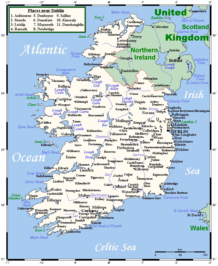 Irland Karte