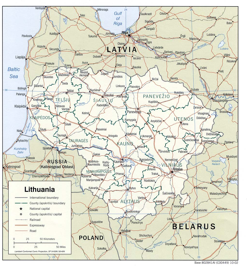 Landkarte Litauen