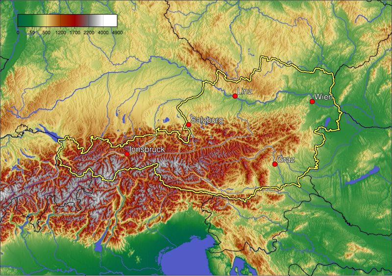Karte Topographie �sterreich