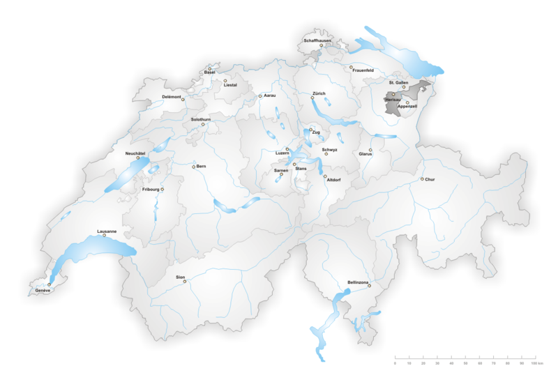 Lage Kanton Appenzell-Ausserrhoden