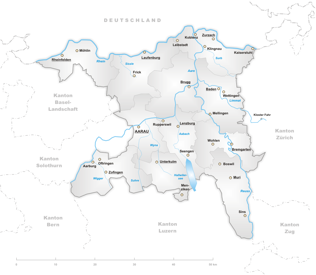 Karte Kanton Aargau