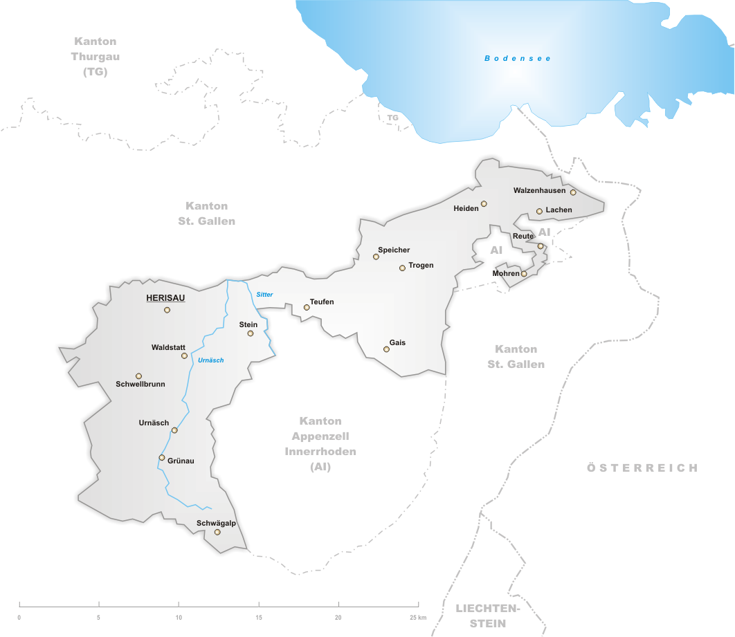 Karte Kanton Appenzell-Ausserrhoden