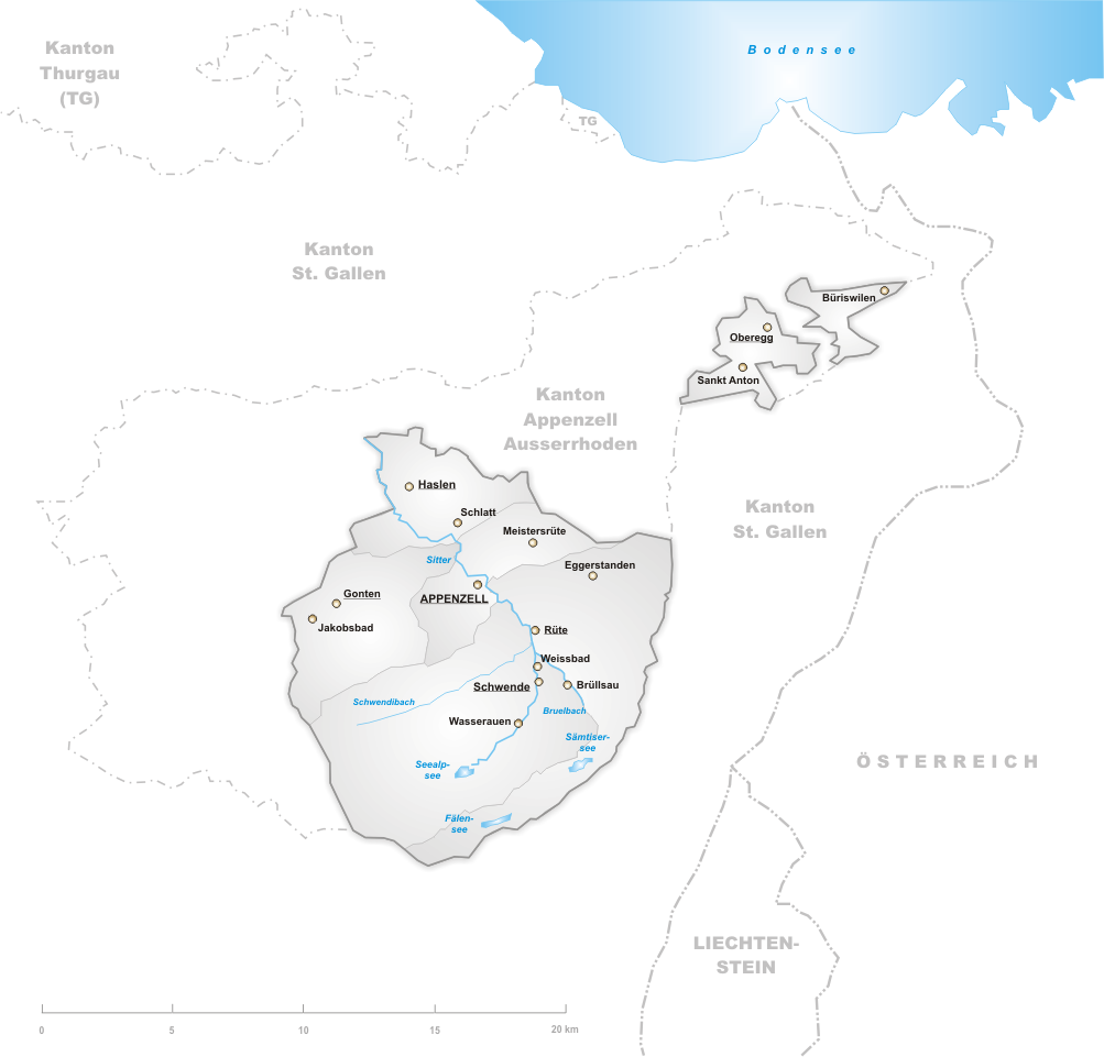 Karte Kanton Appenzell-Innerrhoden