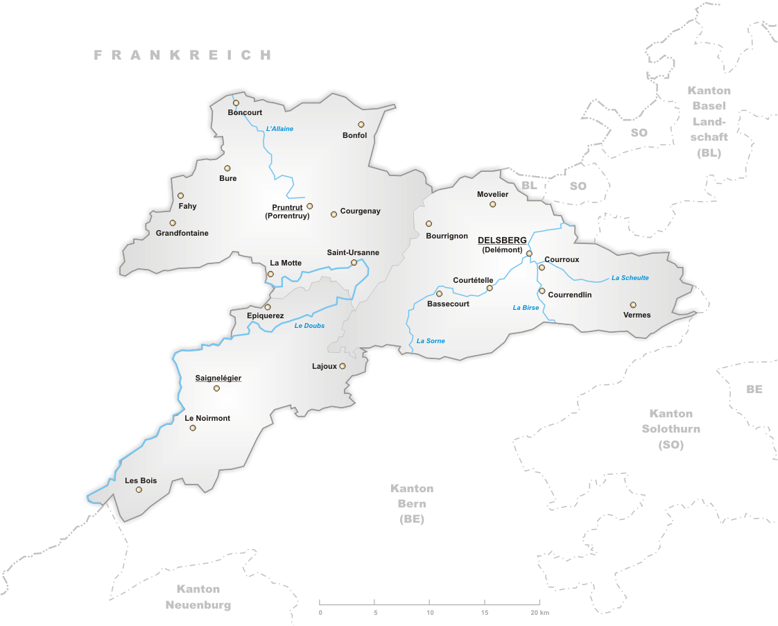 Karte Kanton Jura