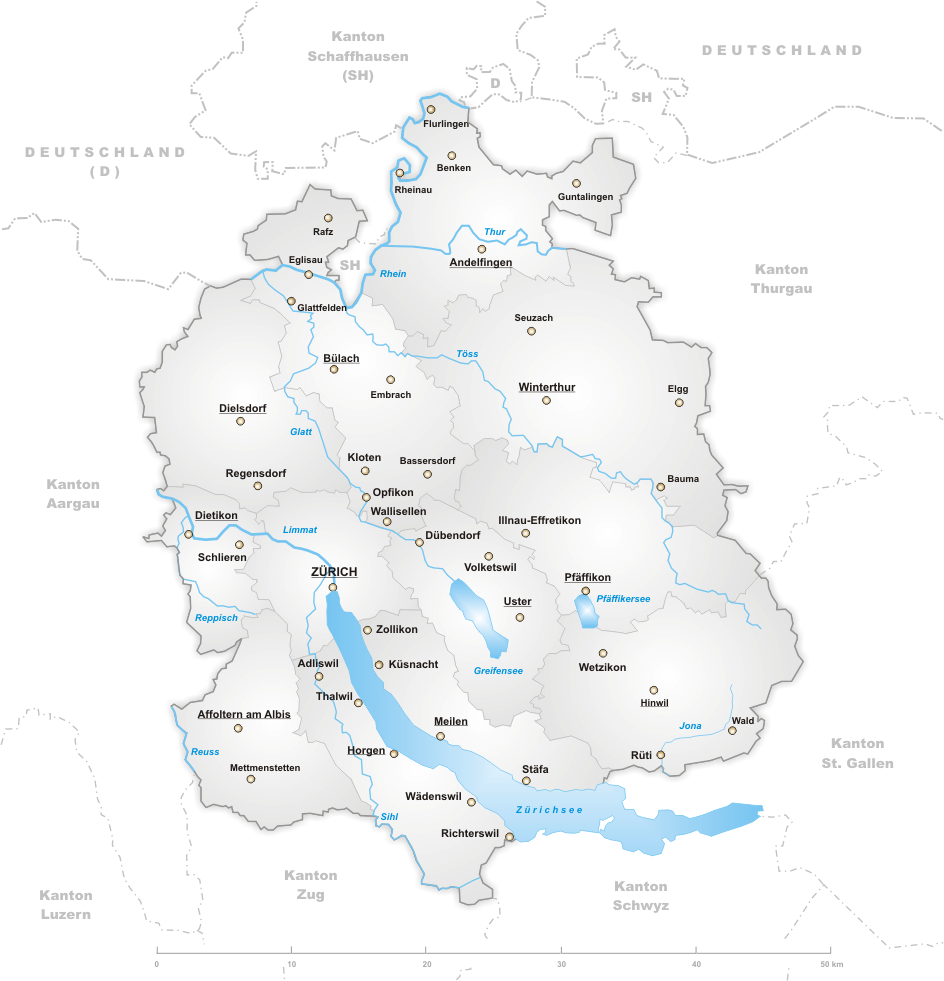 Karte Kanton Z�rich