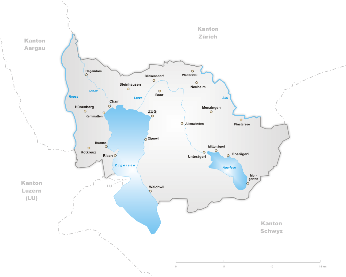 Karte Kanton Zug