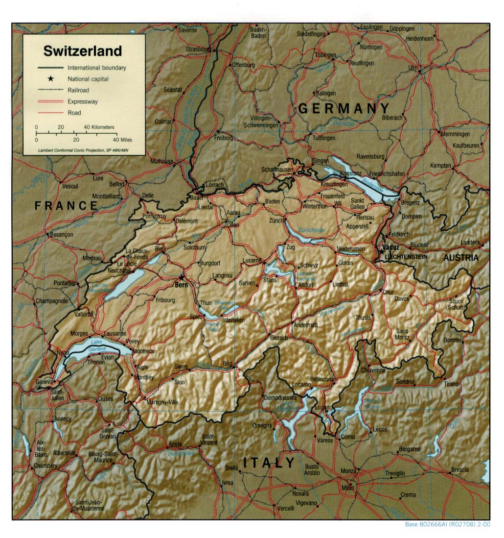 Landkarte Schweiz