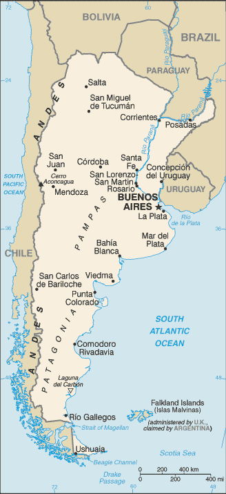 Landkarte Argentinien