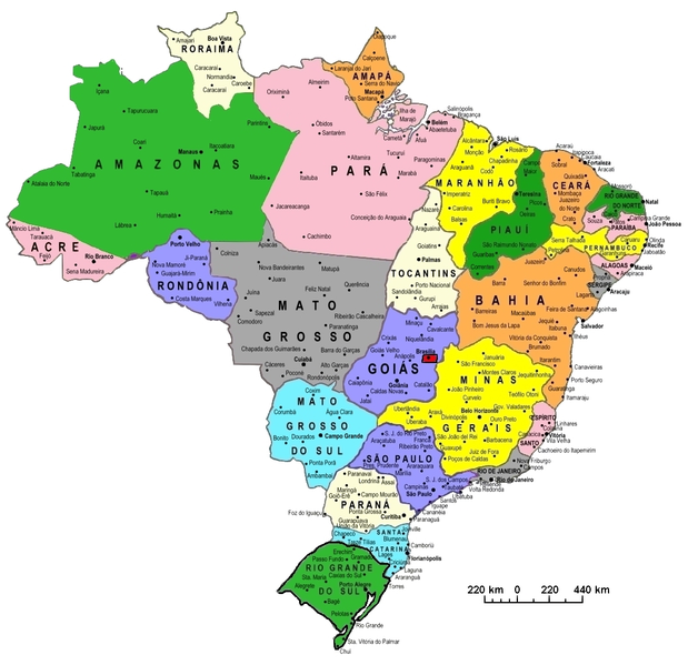 Karte Brasilien - Bundesstaaten