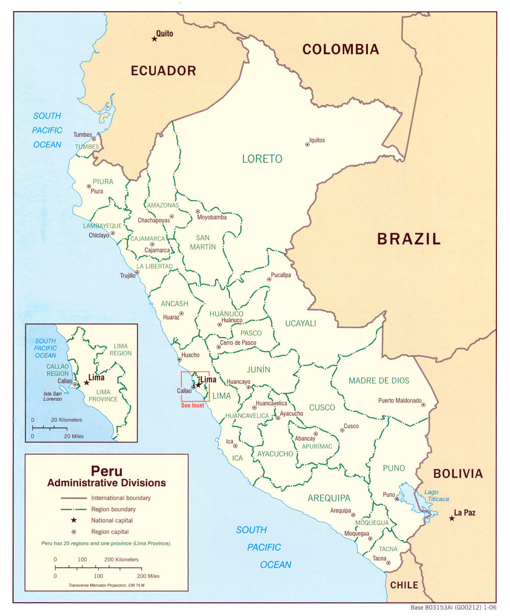 Karte Bezirke Peru