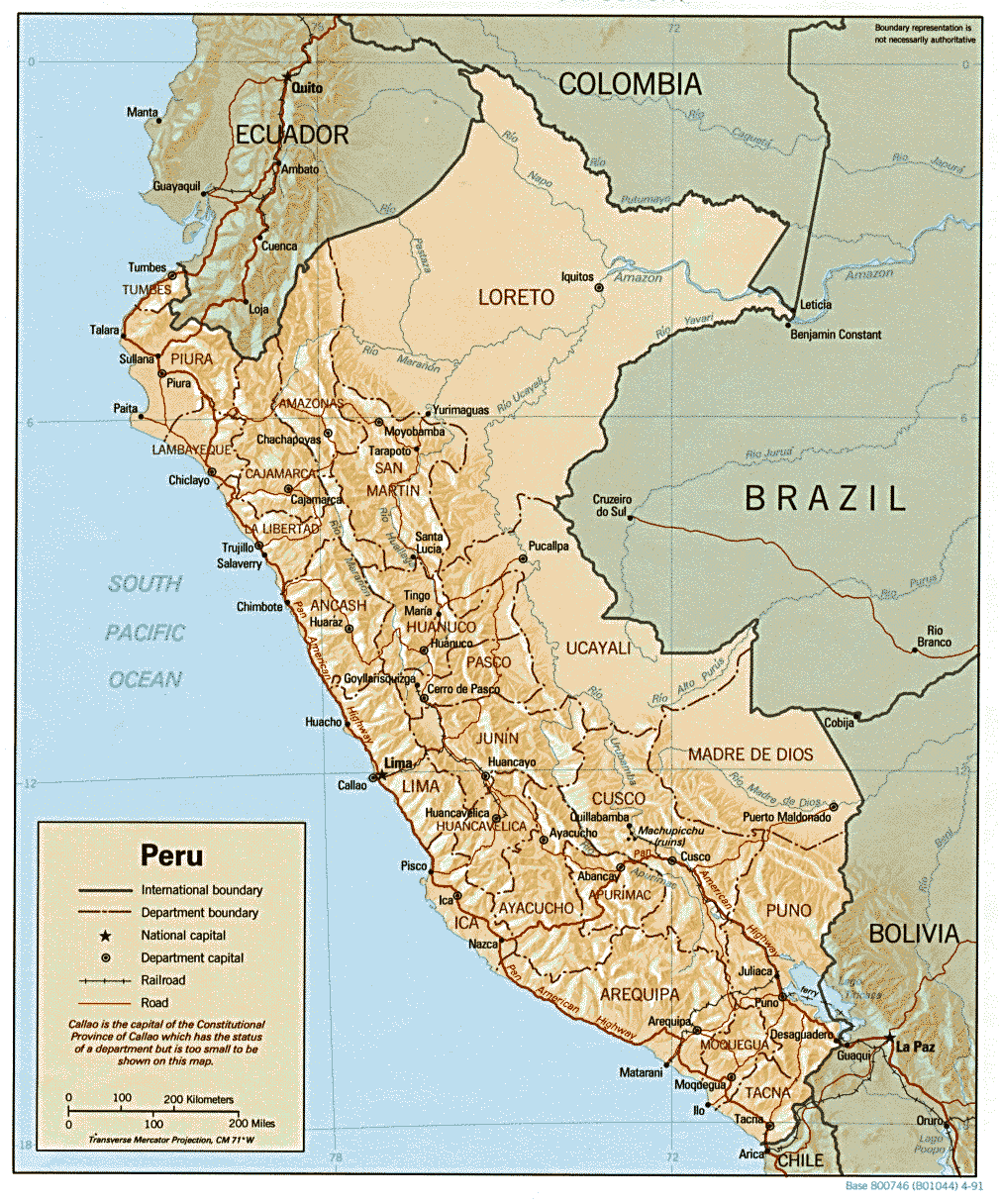 Reliefkarte Peru