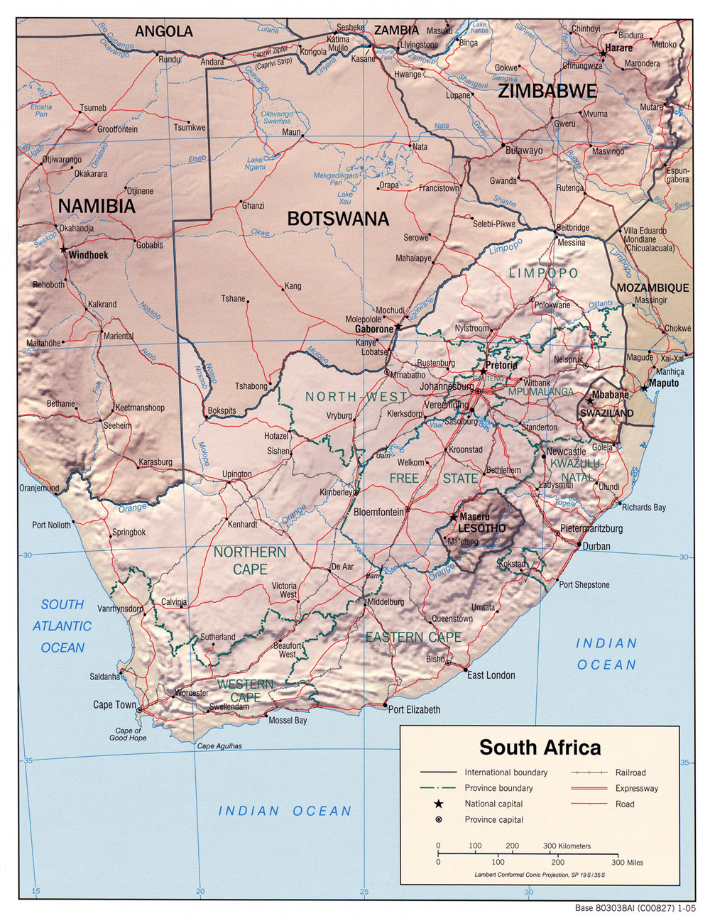 Landkarte Sdafrika