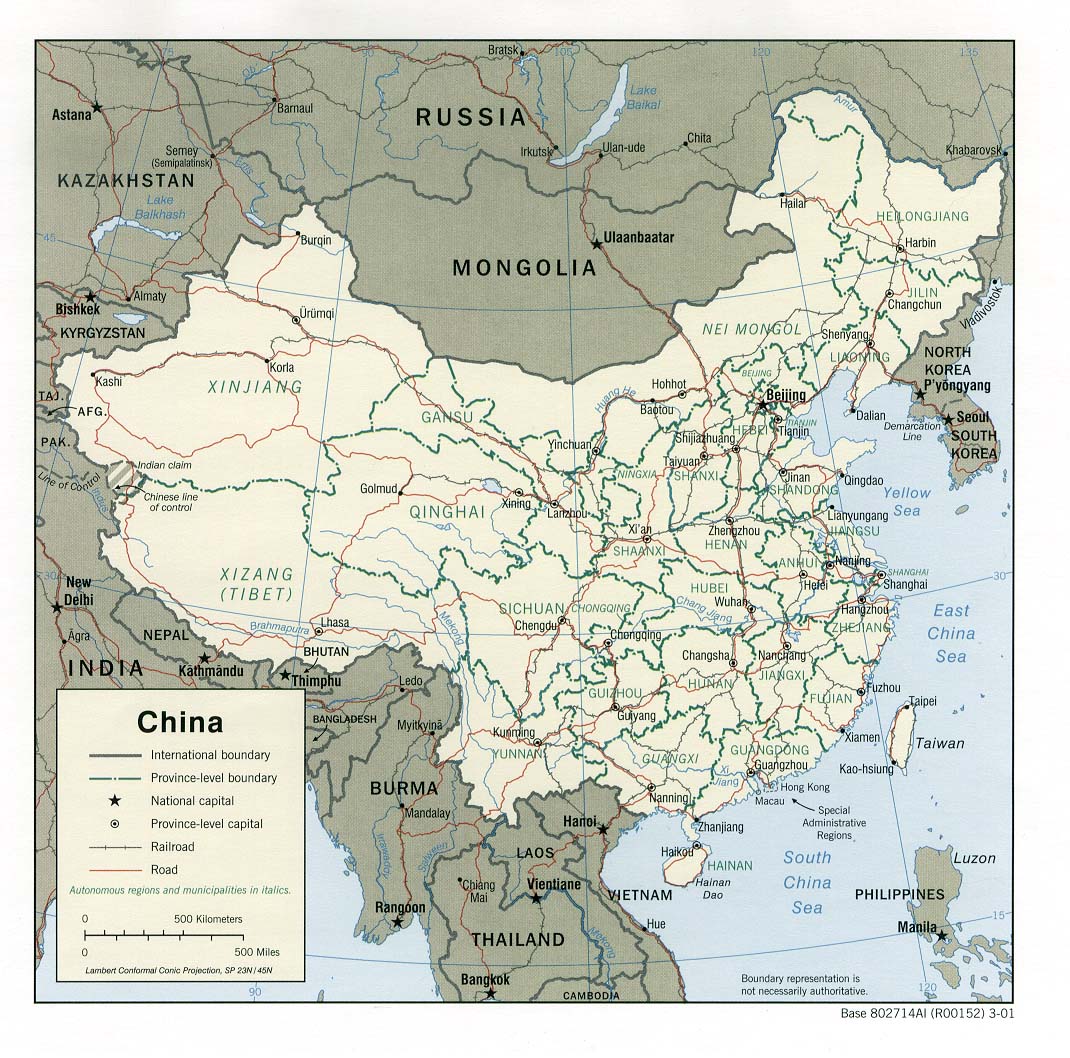 Politische Karte China
