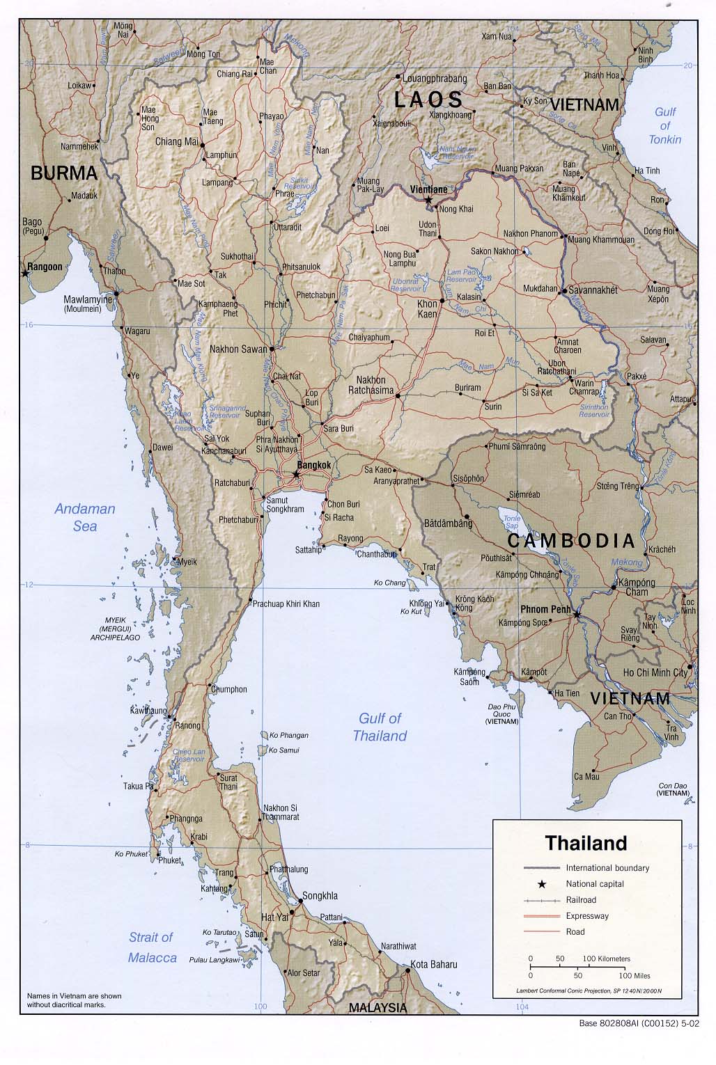 Karte Thailand