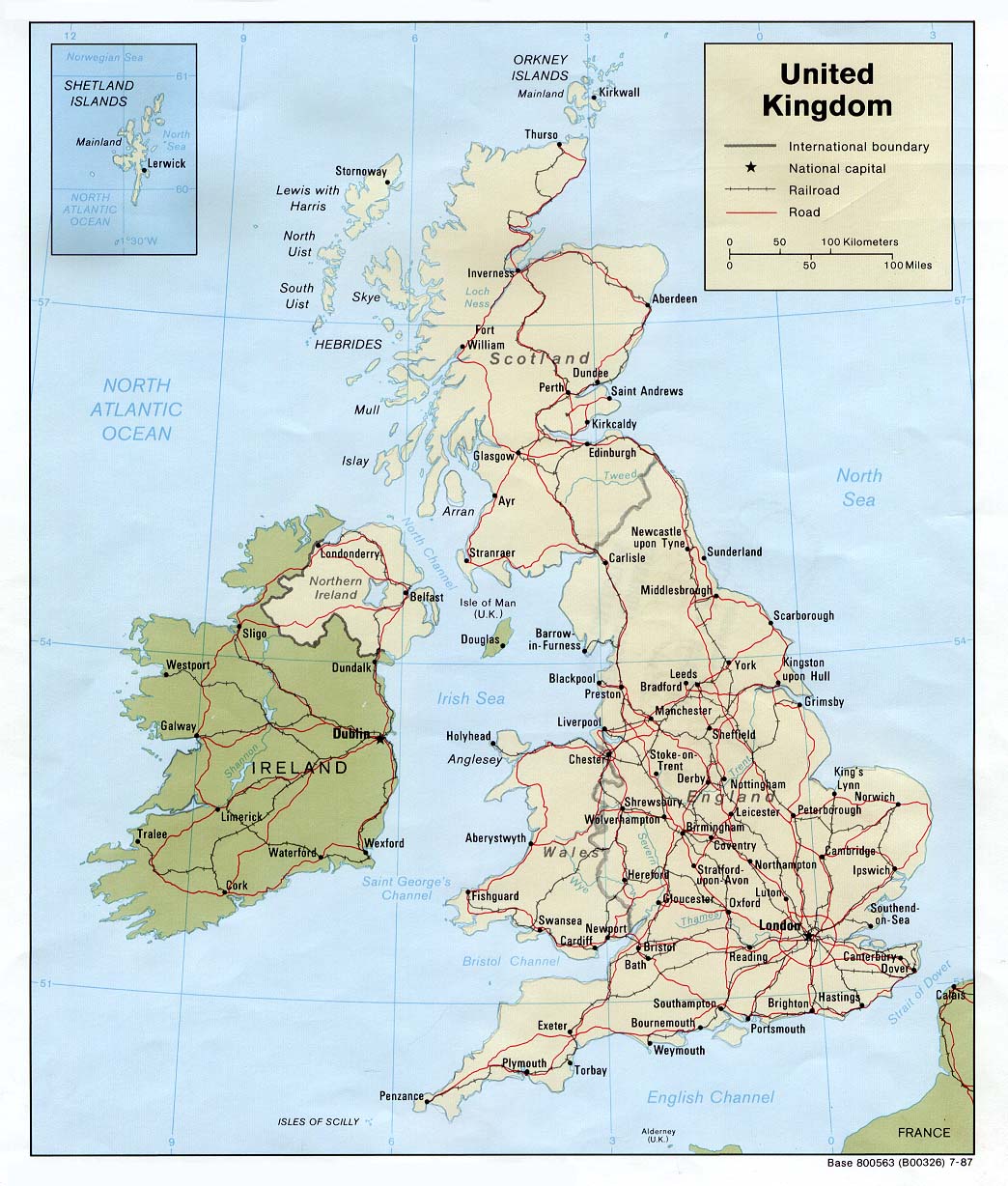 Karte Grossbritannien