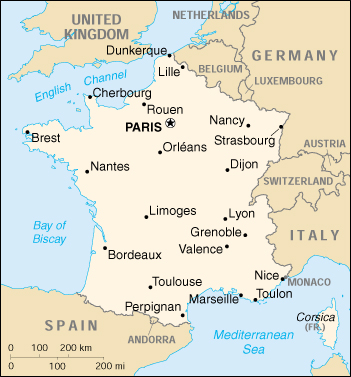 Frankreichkarte