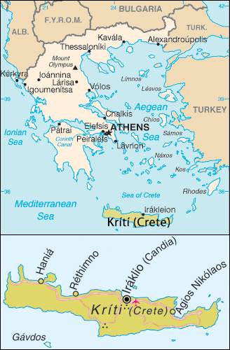 Karte Kreta Giechenland
