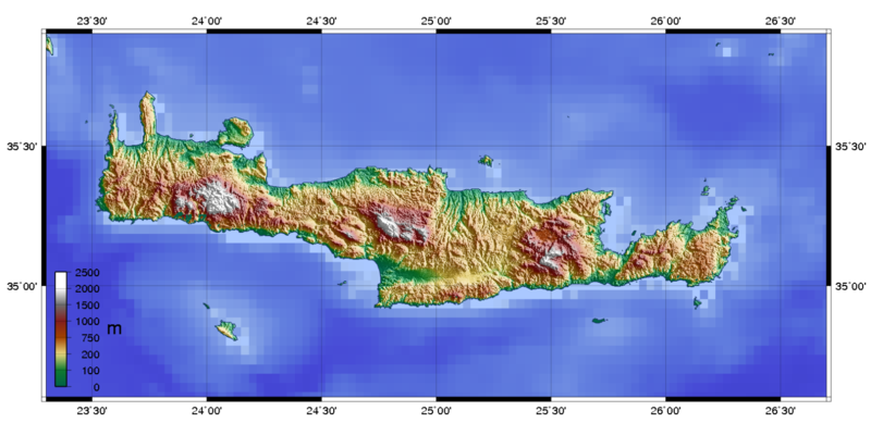 Topographische Karte Giechenland
