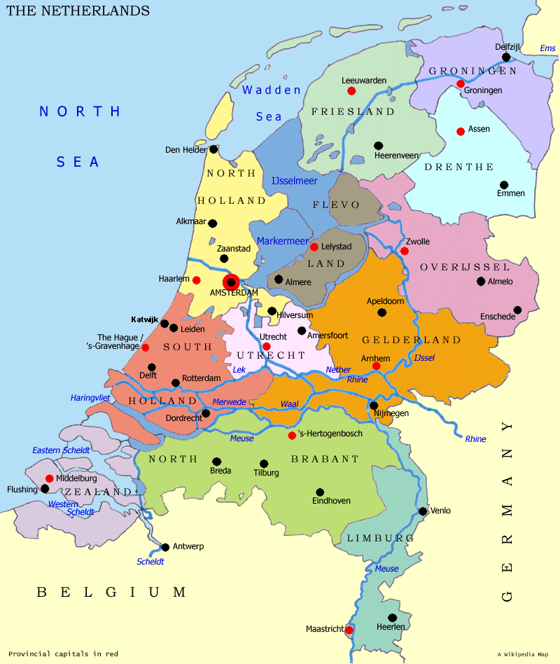 Karte Provinzen Niederlande