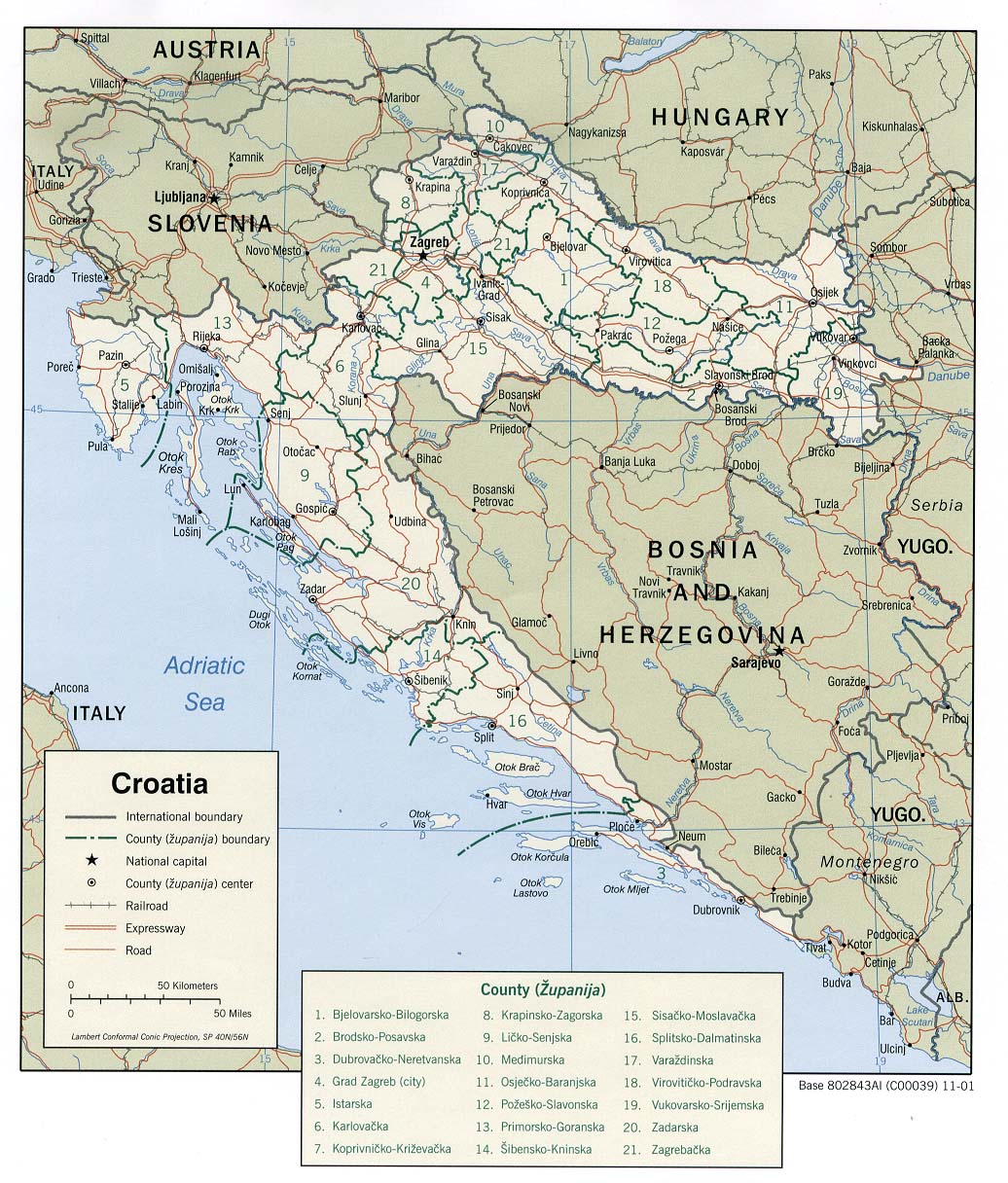 Landkarte Kroatien wird geladen