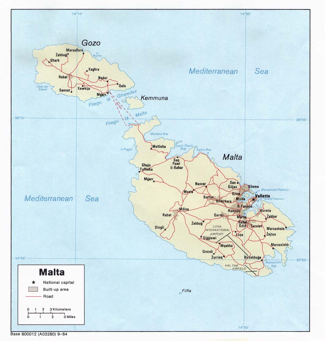 Politische Karte Malta