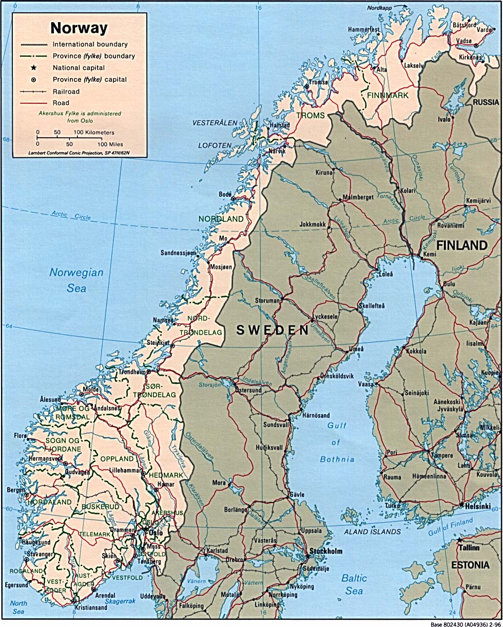 Karte Norwegen