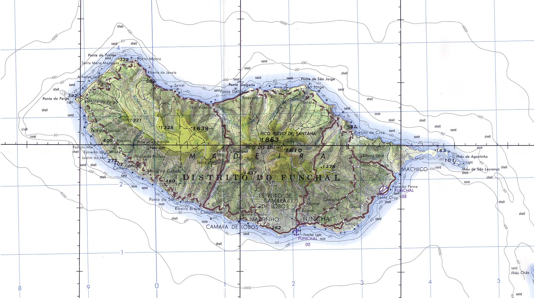 Karte Insel Madeira