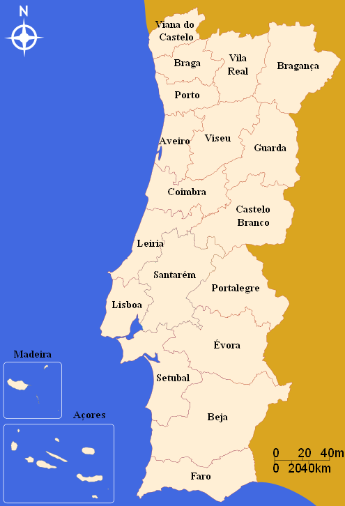 Karte Portugal