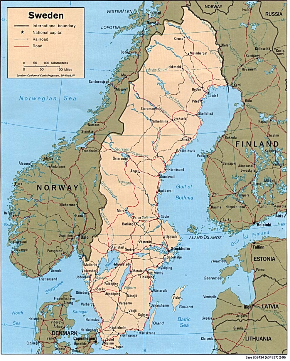Landkarte Schweden
