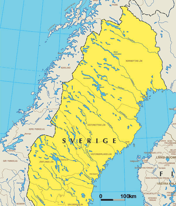 Karte Schweden Nord