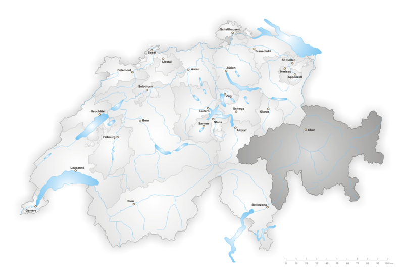 Lage Kanton Graubuenden