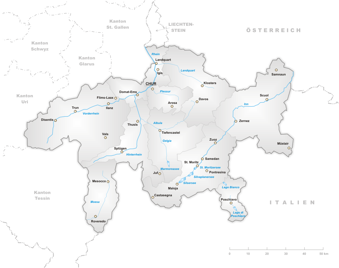 Karte Kanton Graubuenden