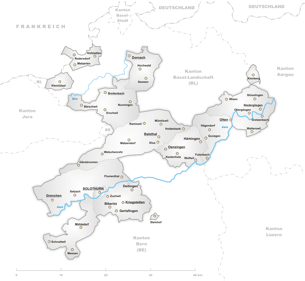 Karte Kanton Solothurn