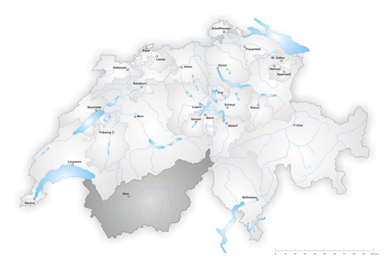 Lage Kanton Wallis