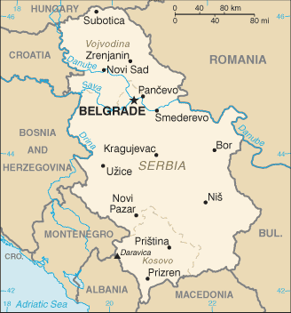 Karte Serbien mit Kosovo