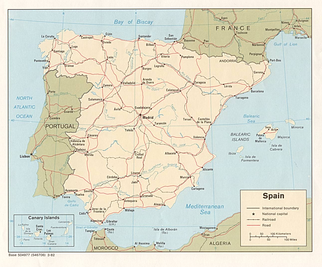 Landkarte Spanien