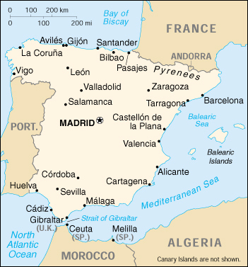 Spanienkarte